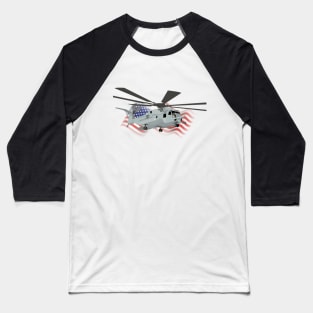 Military CH-53E Helicopter Baseball T-Shirt